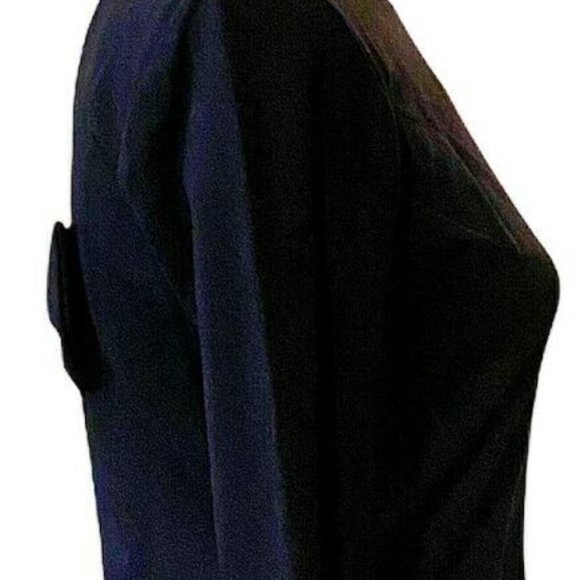 Ponte Sheath Cut Out Back Bow Long Sleeve Dress MD - Picture 3 of 7